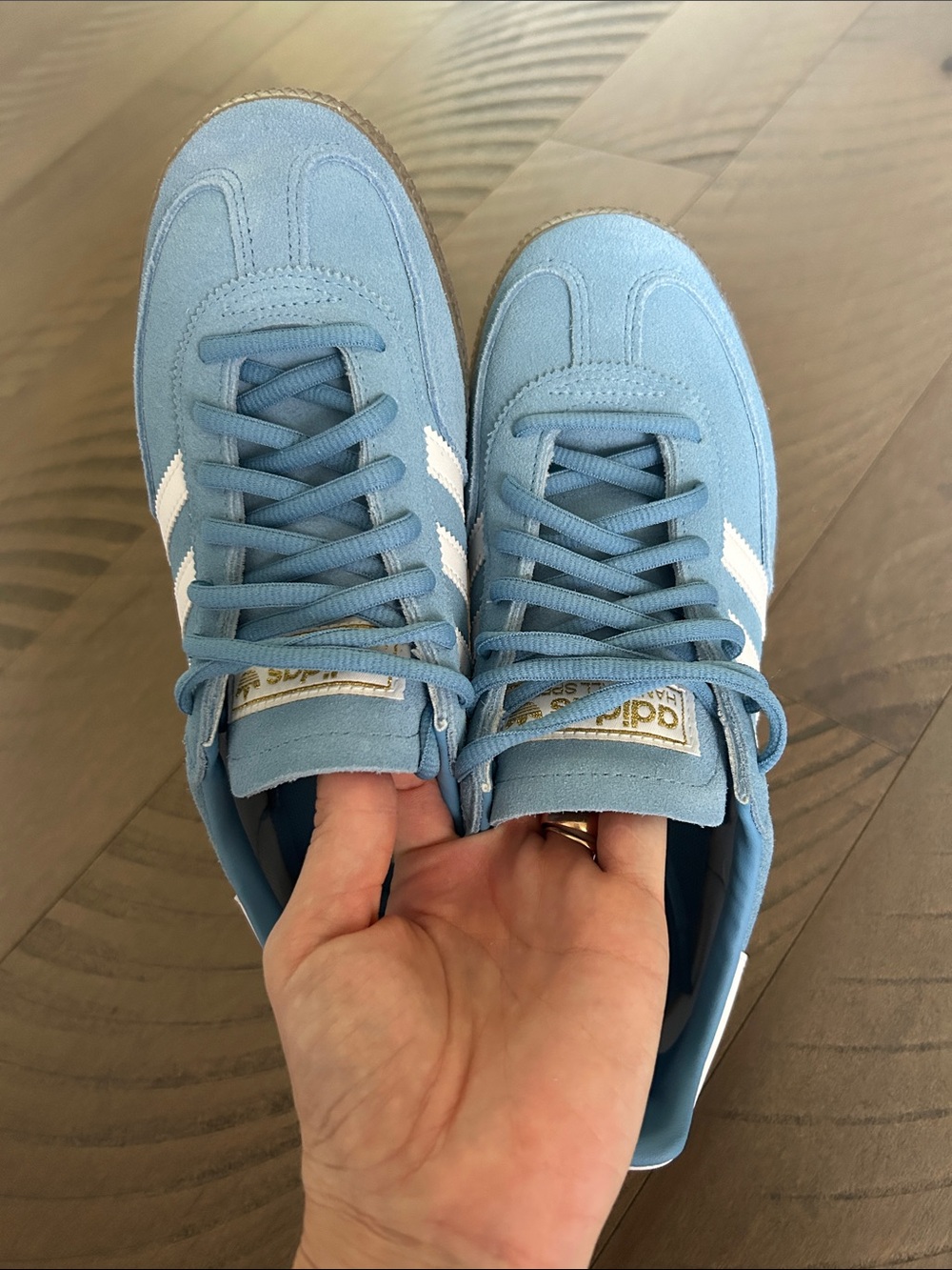 addidas Spezial Suede Sneakers in Sky Blue & White - Picture 5 of 6